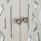 Bahut de rangement nickel à 2 portes - 32Lx16Px33H