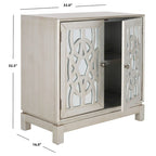 Bahut de rangement nickel à 2 portes - 32Lx16Px33H