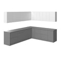 Ensemble d'armoires de cuisine modernes blanc/gris, 305x259 cm, 2 options de couleur