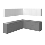 Ensemble d'armoires de cuisine modernes blanc/gris, 305x259 cm, 2 options de couleur