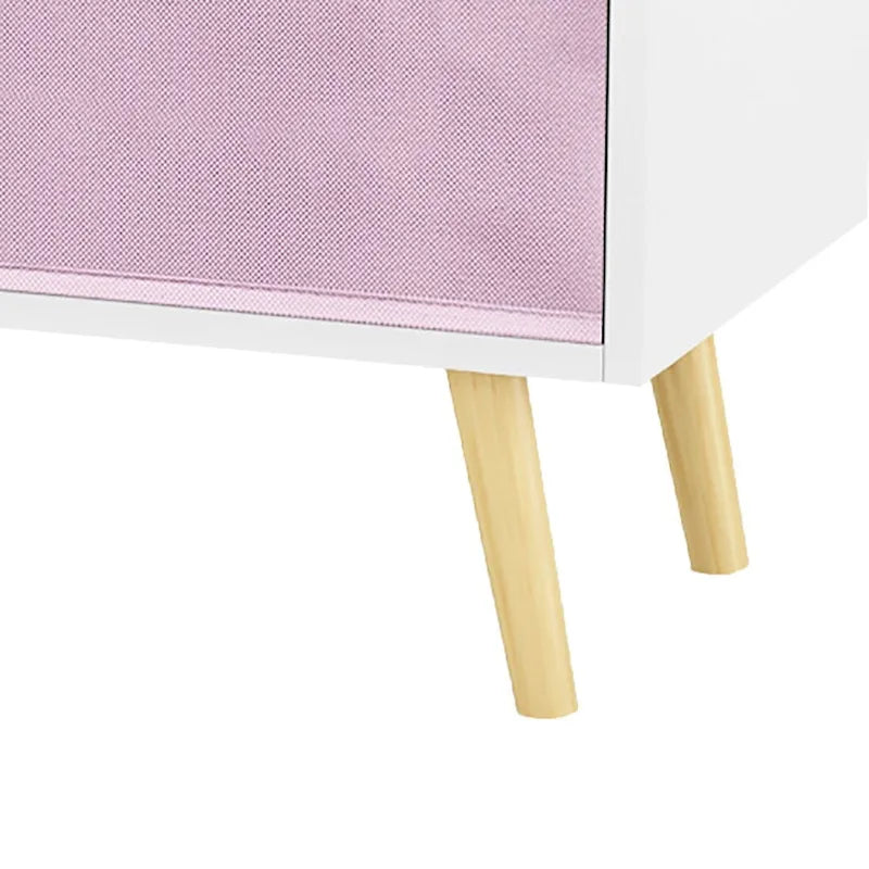 Meuble de rangement moderne et élégant en bois avec trois tiroirs en tissu pliable