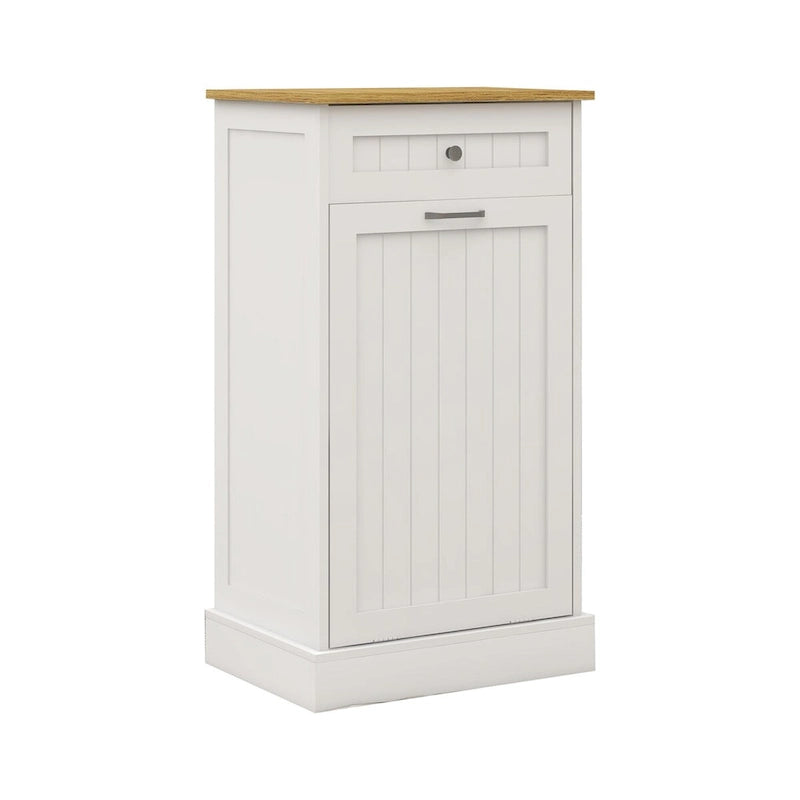 Meuble poubelle de cuisine autoportant, Meuble poubelle moderne en bois de 50 cm avec tiroir de rangement