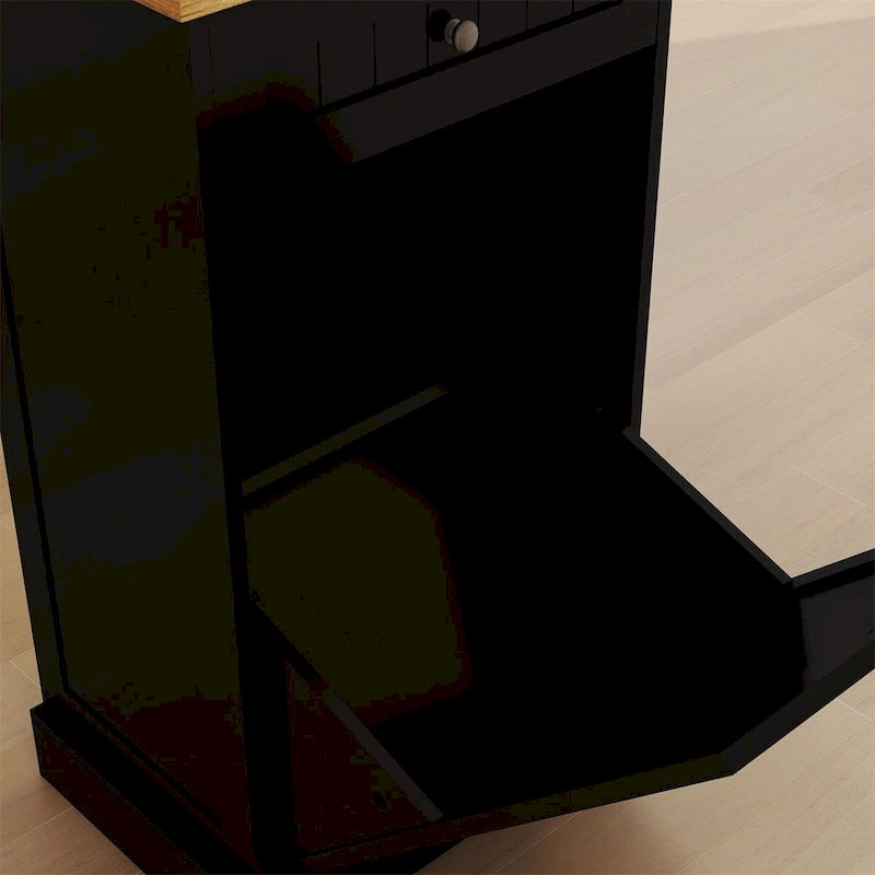 Meuble poubelle de cuisine autoportant, Meuble poubelle moderne en bois de 50 cm avec tiroir de rangement