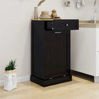 Meuble poubelle de cuisine autoportant, Meuble poubelle moderne en bois de 50 cm avec tiroir de rangement