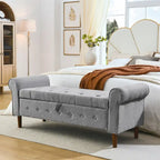 Banc de rangement capitonné pour chambre à coucher