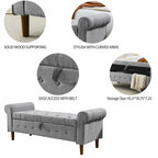 Banc de rangement capitonné pour chambre à coucher