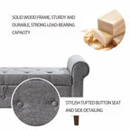 Banc de rangement capitonné pour chambre à coucher