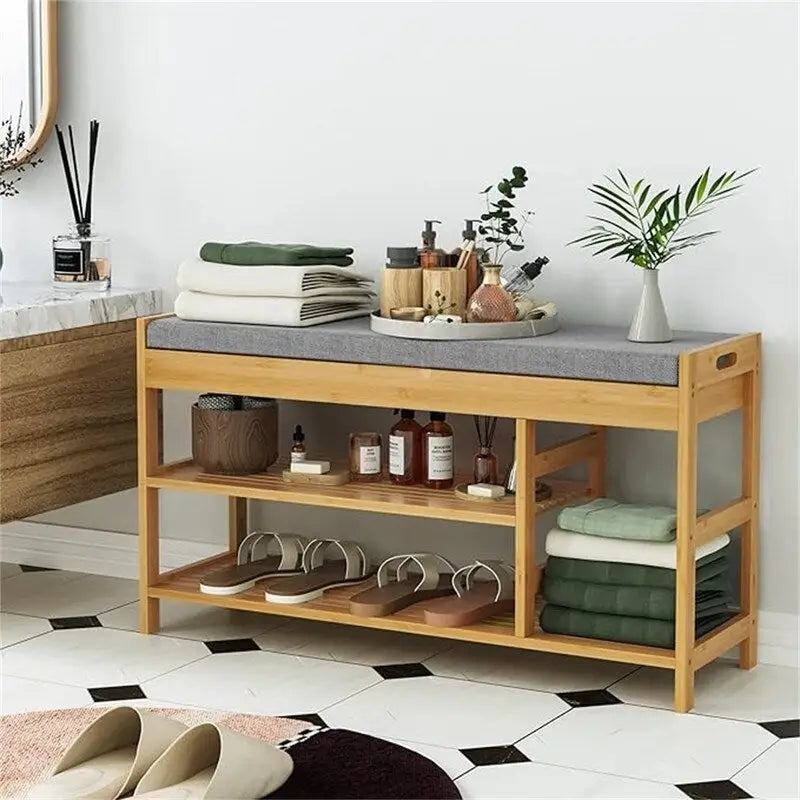 Banc à chaussures avec rangement – 11,4P x 36L x 19,7H