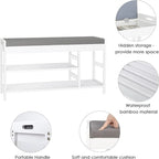 Banc à chaussures avec rangement – 11,4P x 36L x 19,7H