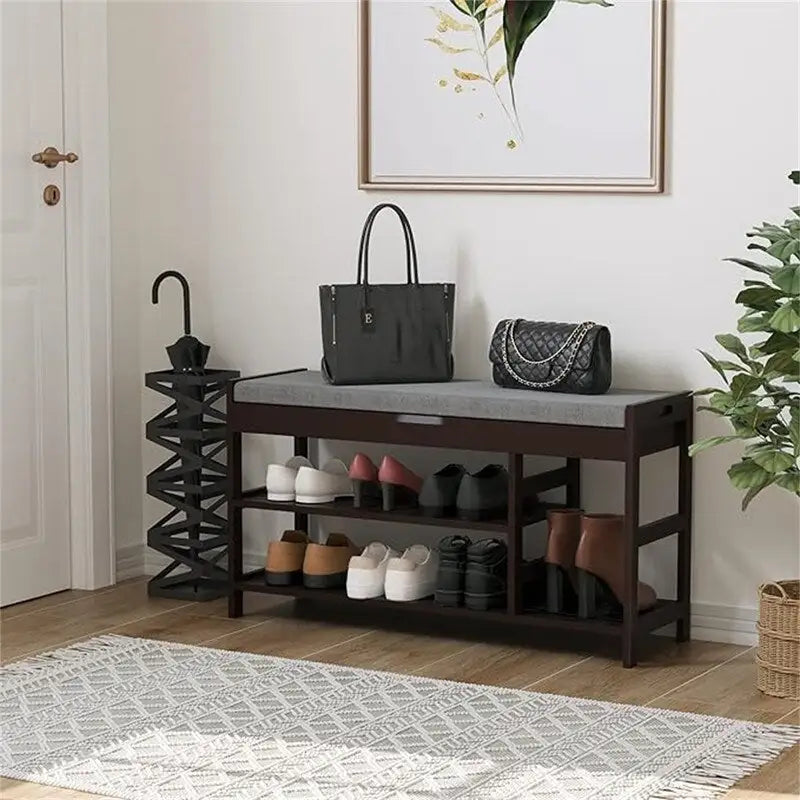 Banc à chaussures avec rangement – 11,4P x 36L x 19,7H