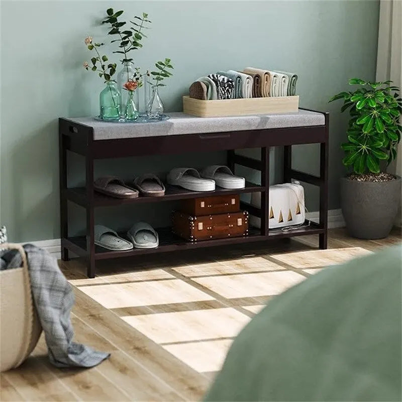 Banc à chaussures avec rangement – 11,4P x 36L x 19,7H