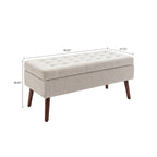Banc de rangement capitonné moderne et élégant avec plateau relevable