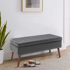 Banc de rangement capitonné moderne et élégant avec plateau relevable