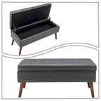 Banc de rangement capitonné moderne et élégant avec plateau relevable