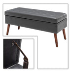 Banc de rangement capitonné moderne et élégant avec plateau relevable