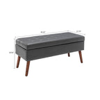 Banc de rangement capitonné moderne et élégant avec plateau relevable