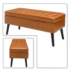 Banc de rangement capitonné moderne et élégant avec plateau relevable