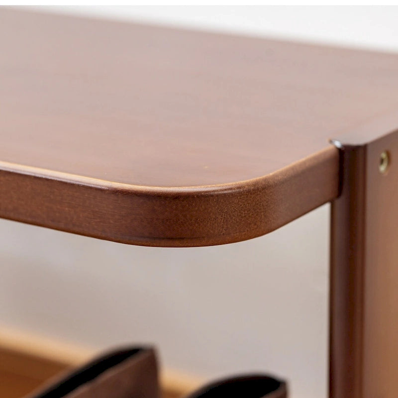 Banc à chaussures, Organisateur de rangement à chaussures en bambou à 2 niveaux, Banc d'entrée