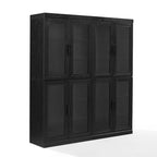 Ensemble de 2 armoires de rangement de cuisine avec portes vitrées