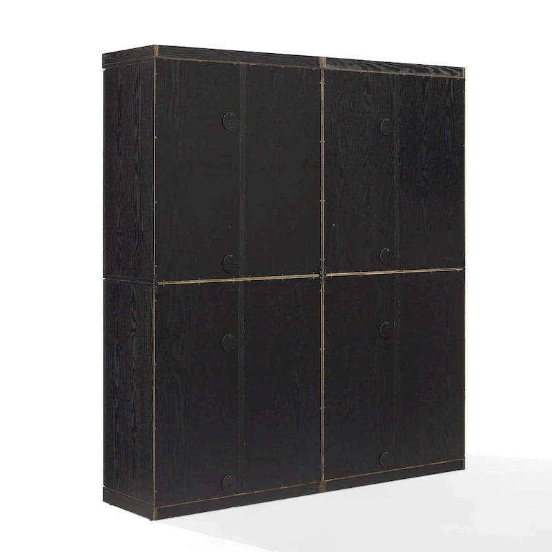 Ensemble de 2 armoires de rangement de cuisine avec portes vitrées