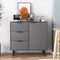 Meuble de rangement avec 3 tiroirs et étagère réglable, Meuble de rangement avec porte de style Mid-century, Meuble d'appoint