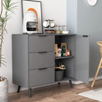 Meuble de rangement avec 3 tiroirs et étagère réglable, Meuble de rangement avec porte de style Mid-century, Meuble d'appoint