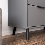 Meuble de rangement avec 3 tiroirs et étagère réglable, Meuble de rangement avec porte de style Mid-century, Meuble d'appoint