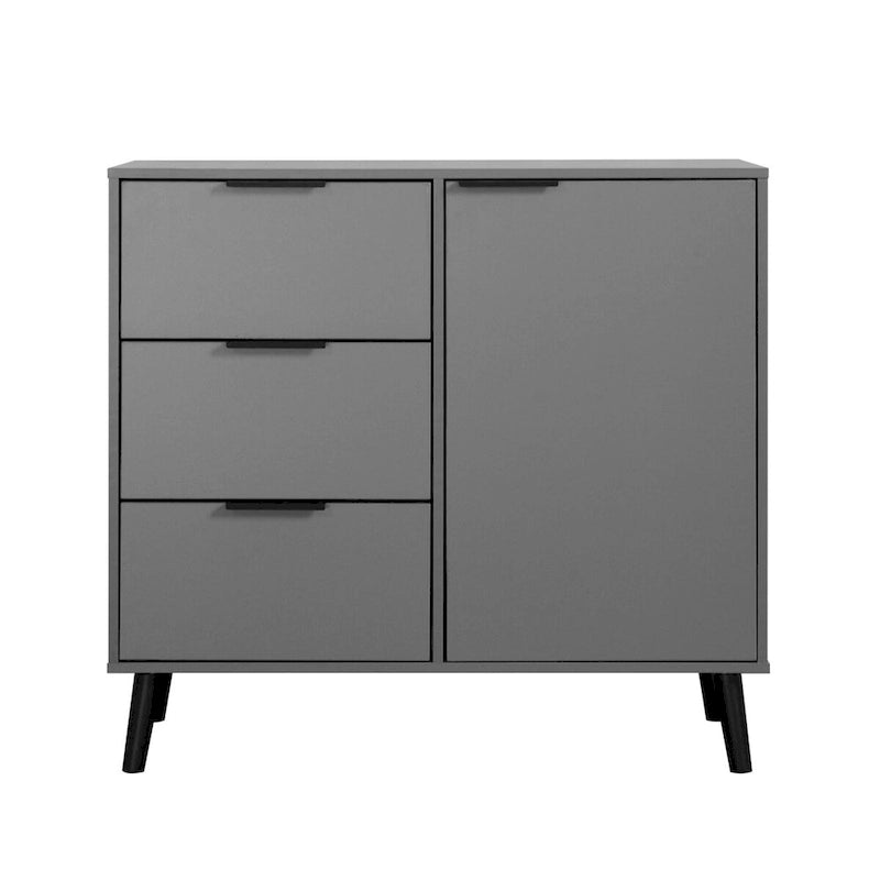 Meuble de rangement avec 3 tiroirs et étagère réglable, Meuble de rangement avec porte de style Mid-century, Meuble d'appoint