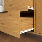 Meuble de rangement avec 3 tiroirs et étagère réglable, Meuble de rangement avec porte de style Mid-century, Meuble d'appoint