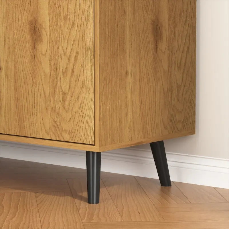 Meuble de rangement avec 3 tiroirs et étagère réglable, Meuble de rangement avec porte de style Mid-century, Meuble d'appoint