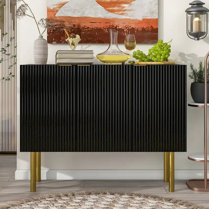 Buffet moderne simple avec étagères réglables pour salon, salle à manger