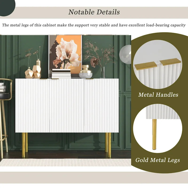 Buffet moderne simple avec étagères réglables pour salon, salle à manger