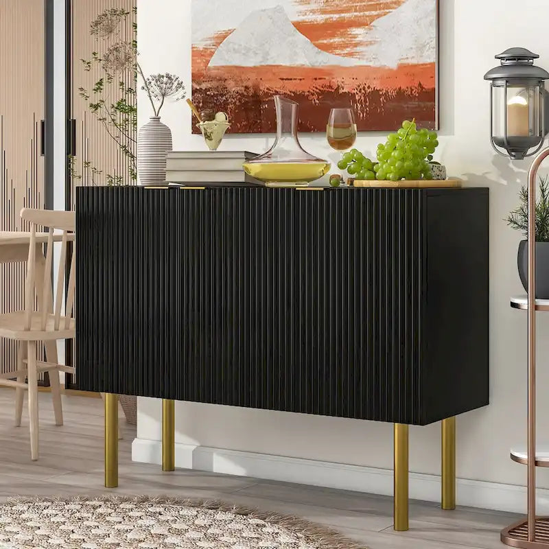 Buffet moderne simple avec étagères réglables pour salon, salle à manger