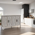 Buffet en bois avec 4 portes de grange et 2 étagères réglables