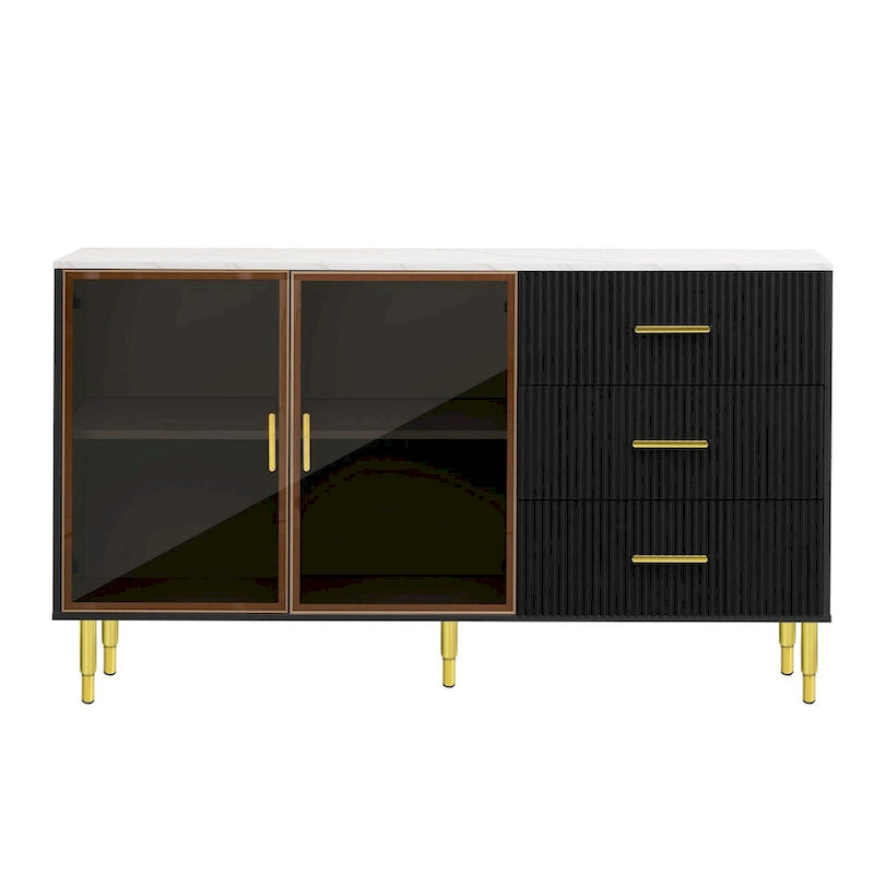 Buffet moderne avec portes vitrées
