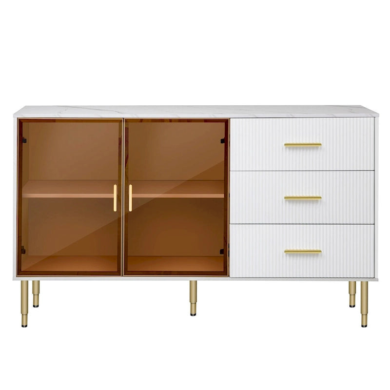 Buffet moderne avec portes vitrées