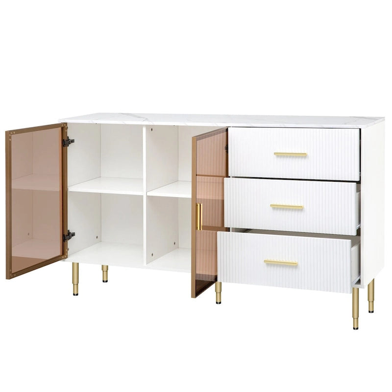 Buffet moderne avec portes vitrées