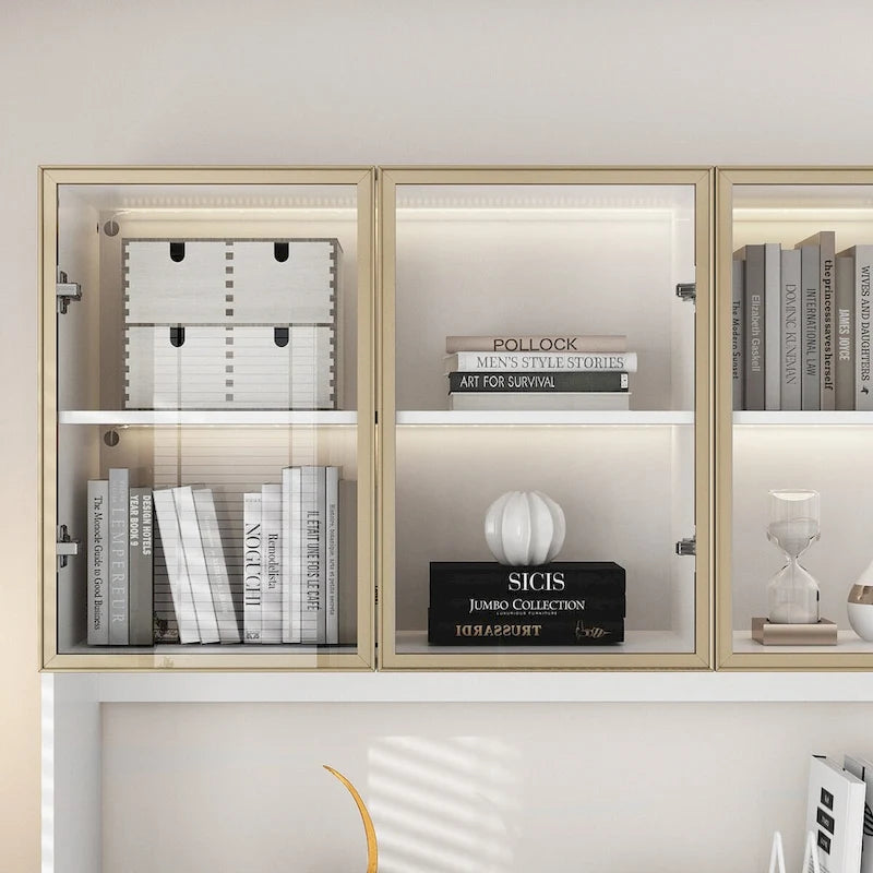 Vitrine haute modulaire élégante avec éclairage LED