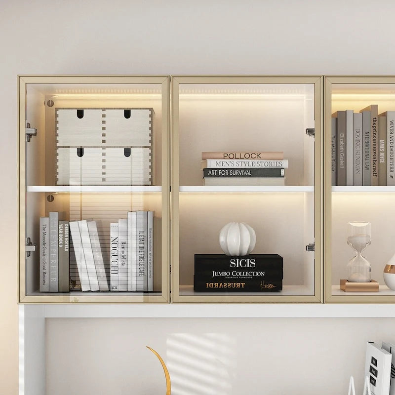 Vitrine haute modulaire élégante avec éclairage LED