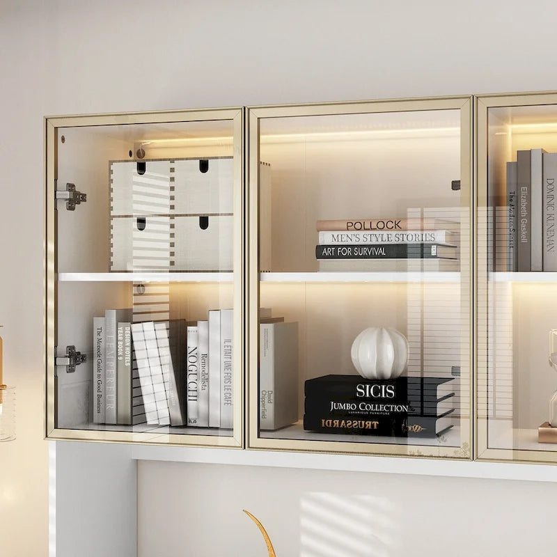 Vitrine haute modulaire élégante avec éclairage LED