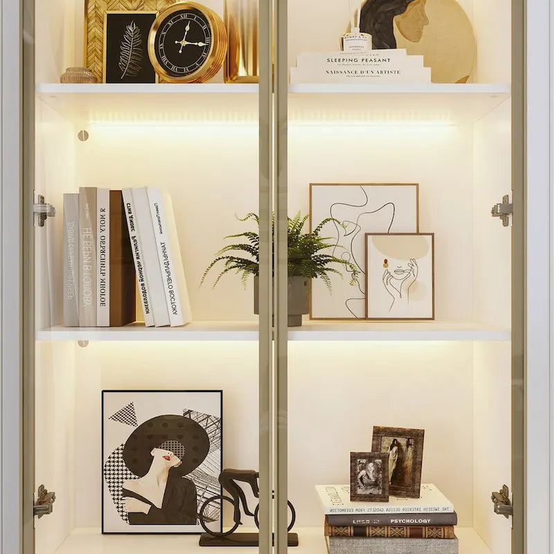 Vitrine haute modulaire élégante avec éclairage LED