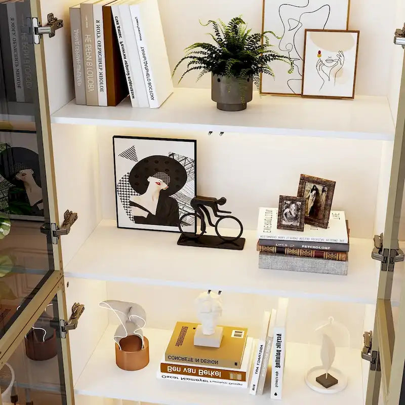 Vitrine haute modulaire élégante avec éclairage LED