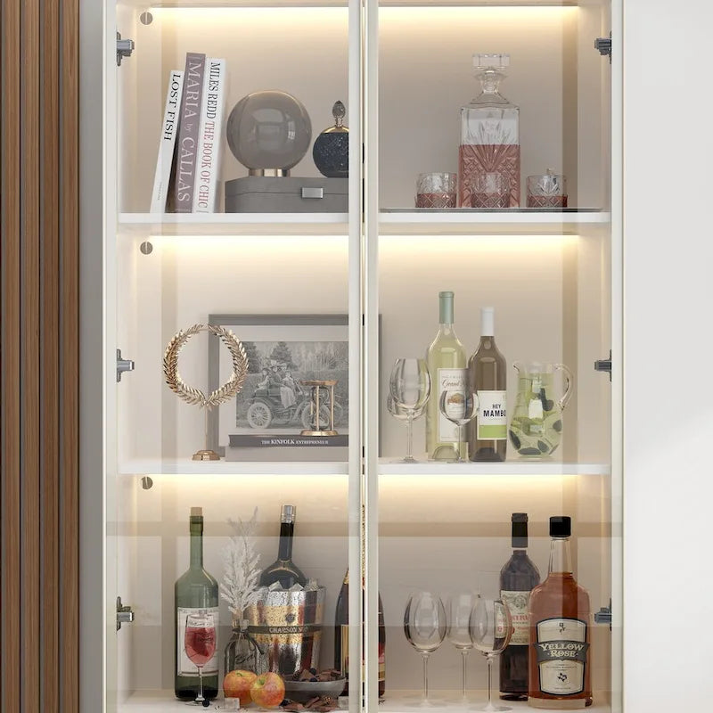 Vitrine haute modulaire élégante avec éclairage LED