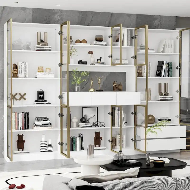 Vitrine haute modulaire élégante avec éclairage LED