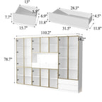 Vitrine haute modulaire élégante avec éclairage LED