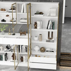 Vitrine haute modulaire élégante avec éclairage LED