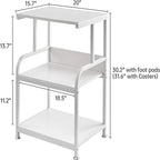 Support d'imprimante, table d'imprimante à 3 étagères avec roulettes - 20.08 x 15.75 x 30.12