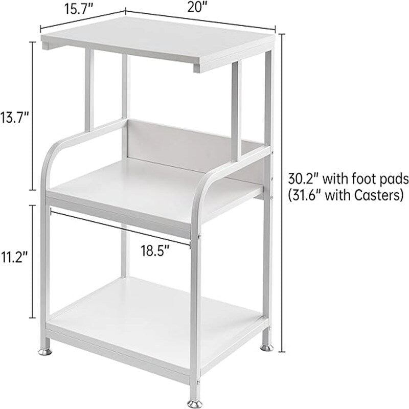 Support d'imprimante, table d'imprimante à 3 étagères avec roulettes - 20.08 x 15.75 x 30.12