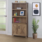 Bibliothèque rustique en chêne 2 portes Oxford Farmhouse – 12L x 30,7P x 67,4H