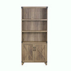 Bibliothèque rustique en chêne 2 portes Oxford Farmhouse – 12L x 30,7P x 67,4H